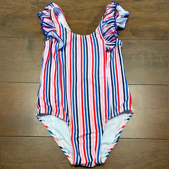 Cat & Jack Toddler Girls 4T Stripe One Piece Swimsuit - Picture 1 of 4